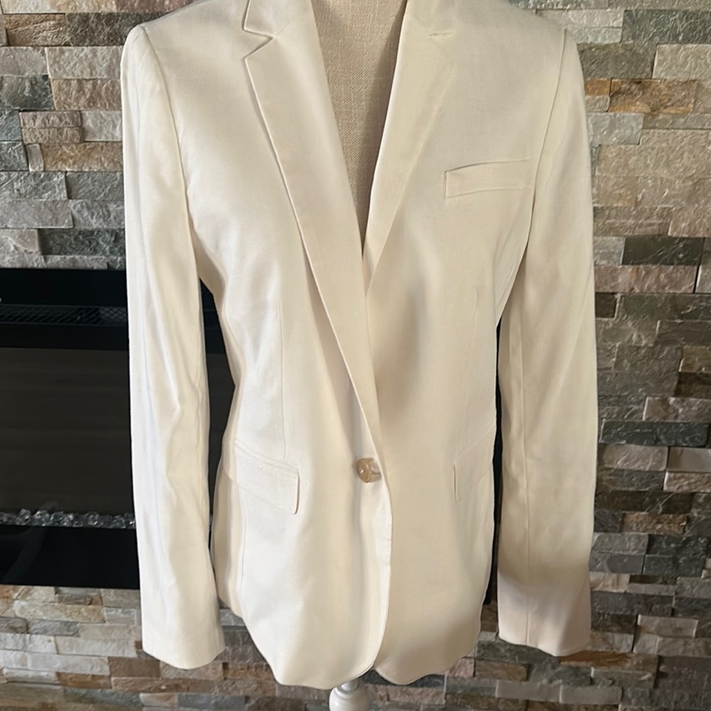 Ann Taylor White Blazer Tailored Suit Jacket